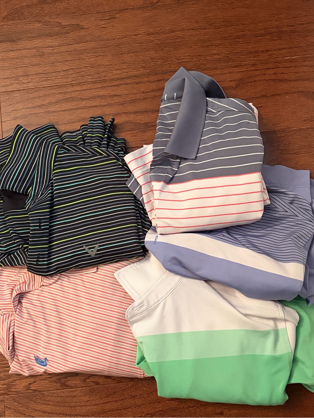 Striped Polo Bundle of 5 gold polo shirts XL Callaway FootJoy Southern Marsh 😀